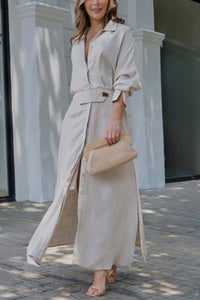 Jeanette | Leinenkleid in Beige