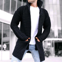 Mason | Herren Cardigan mit Stehkragen und Taschen in Schwarz