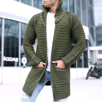 Mason | Herren Cardigan mit Stehkragen und Taschen in Grün