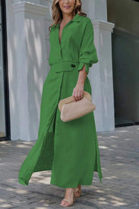 Jeanette | Leinenkleid in Grün