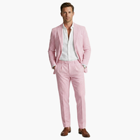 Konstantin | Herren Nadelstreifen Anzug Zweiteiler in Rosa