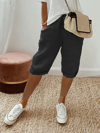 Liv | Sommer-Shorts aus Leinen-Mix (1+1 GRATIS) in Schwarz