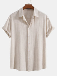 Kurzarm-Button-Down-Hemd für Herren in Beige