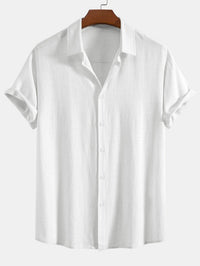 Kurzarm-Button-Down-Hemd für Herren in Weiß
