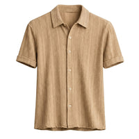 Kurzarm-Hemd mit Knopfleiste für Herren in Beige