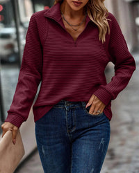 Eliza | Eleganter Pullover mit V-Ausschnitt für Frauen in Burgunderrot