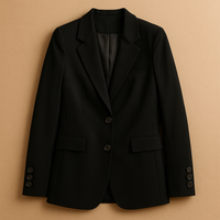 Julia | Damenblazer lang elegant & hochwertig verarbeitet in Schwarz