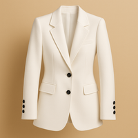 Julia | Damenblazer lang elegant & hochwertig verarbeitet in Weiß