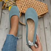 Lieselotte | Damen Slip-on Flache Ballerinas in Hellblau