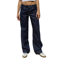 Malin | Weite Schlagjeans in Blau-Schwarz