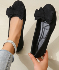 Marlotta | Damen Ballerinas mit Schleife in Schwarz