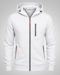 Martin | Herren Sportliches Reißverschluss Hoodie in Weiß
