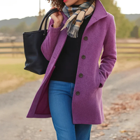 Mathilda | Langer Trenchcoat mit Knopfleiste in Lila