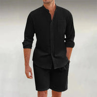 Matteo™ - Entspanntes Sommer-Leinenset in Schwarz
