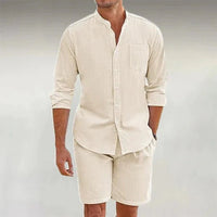 Matteo™ - Entspanntes Sommer-Leinenset in Aprikose
