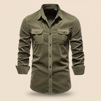 Herren Casual Langarmshirt Alltag Freizeit in Armeegrün