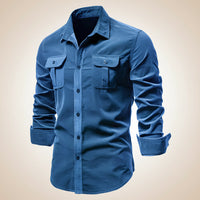 Herren Casual Langarmshirt Alltag Freizeit in Blau