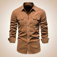 Herren Casual Langarmshirt Alltag Freizeit in Braun