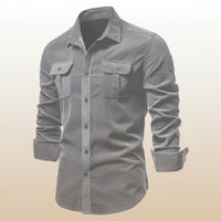 Herren Casual Langarmshirt Alltag Freizeit in Dunkelgrau