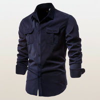 Herren Casual Langarmshirt Alltag Freizeit in Marineblau