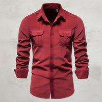 Herren Casual Langarmshirt Alltag Freizeit in Rot