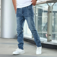 Herren Jeans Taschen Stilvoll Praktisch Jeden Tag in Babyblau