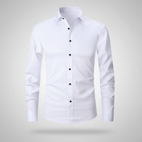 Herren Langarmshirt Langarm Hemd Freizeit Casual Oberteil in Weiß