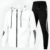 Trainingsanzug Herren Sportanzug Jogginganzug Fitness Freizeit in Weiß