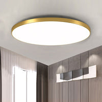 LED Deckenleuchte Rund Flach Modern Acryl in Gold