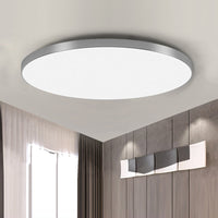 LED Deckenleuchte Rund Flach Modern Acryl in Silber