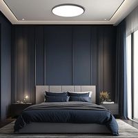 LED Deckenleuchte Rund Flach Modern Acryl in Schwarz