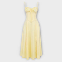 Mia™ - Midi-Kleid mit Korsett in Hellgelb