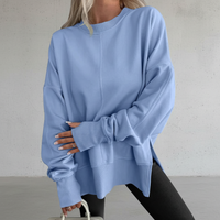 Freya | Trendiges Damen Oversize-Sweatshirt Soft-Touch in Blau