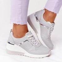Damen Trendig Hohe Sneaker | Glanzend in Grau