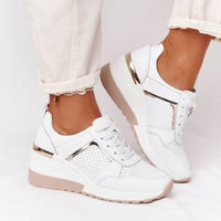 Damen Trendig Hohe Sneaker | Glanzend in Weiß