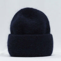 Damen und Herren Strick Mütze in Marineblau