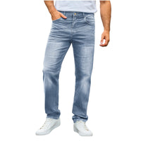 Nils | Herren Straight-Leg Jeans mit Stretch in Hellblau