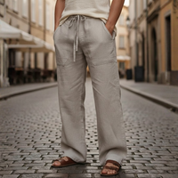 Orsino | Herren Weite Schlupfhose mit Kordelzug in Hellgrau