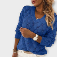 Tilda | Damenpullover lässig mit V-Ausschnitt in Blau