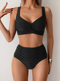 Frida | Hohe Taille formende Bikini-Hose in Schwarz