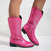 Daniela | Damen Elegant Western Cowboystiefel in Rosa