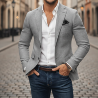 Raffael | Herren Slim Fit Sakko Einknopf Blazer in Grau