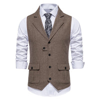 Reinhold | Herren Vintage Weste mit Knöpfen in Braun