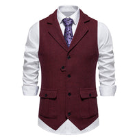 Reinhold | Herren Vintage Weste mit Knöpfen in Weinrot