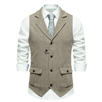 Reinhold | Herren Vintage Weste mit Knöpfen in Beige