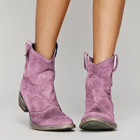 Romy | Robuste Western Stiefeletten in Rosa