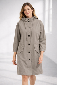Ronja | Kapuzenjacke in Midi-Länge in Aprikose