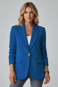 Rosemarie | Damen Taillierter Einreihiger Blazer in Blau