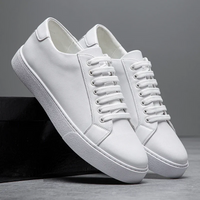 Simon | Hochwertige Herren Leder Sneakers Look in Weiß