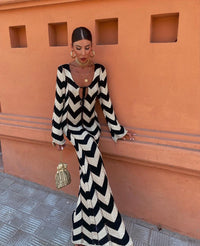 Saskia | Häkel-Maxikleid in Schwarz